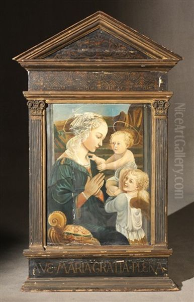 Madonna With Christ Child And Angel Oil Painting by Filippo (Filippino) Lippi