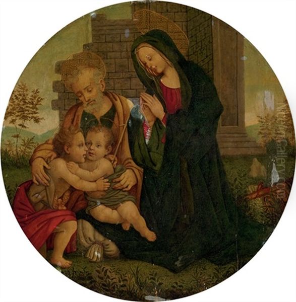 The Holy Family With The Infant Saint John The Baptist Oil Painting by Filippo (Filippino) Lippi