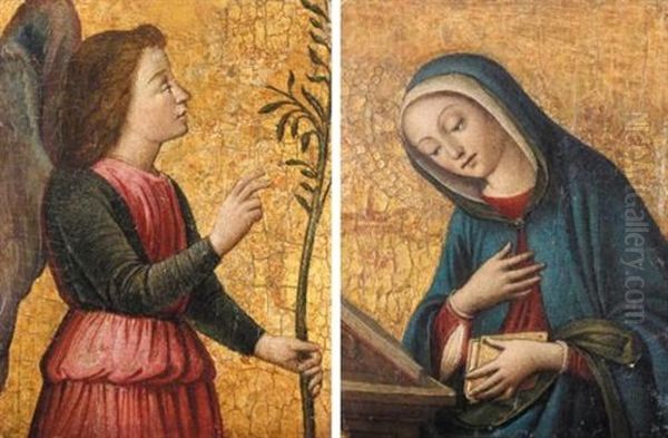 The Archangel Gabriel (+ The Virgin Annunciate; Pair) Oil Painting by Filippo (Filippino) Lippi