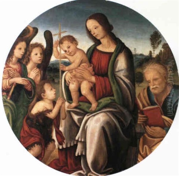 Madonna Mit Christus Und Johannesknabe Oil Painting by Filippo (Filippino) Lippi