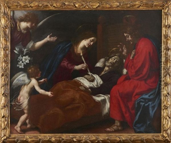 La Mort De Saint Joseph Oil Painting by Lorenzo Lippi