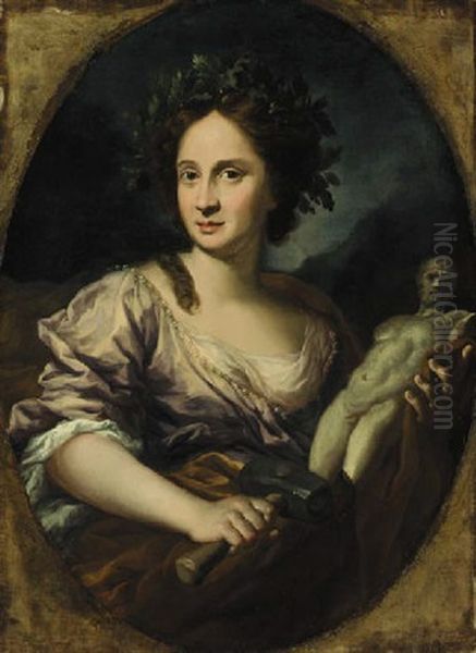 Portrait Of A Young Lady As Minerva Oil Painting by Lorenzo Lippi