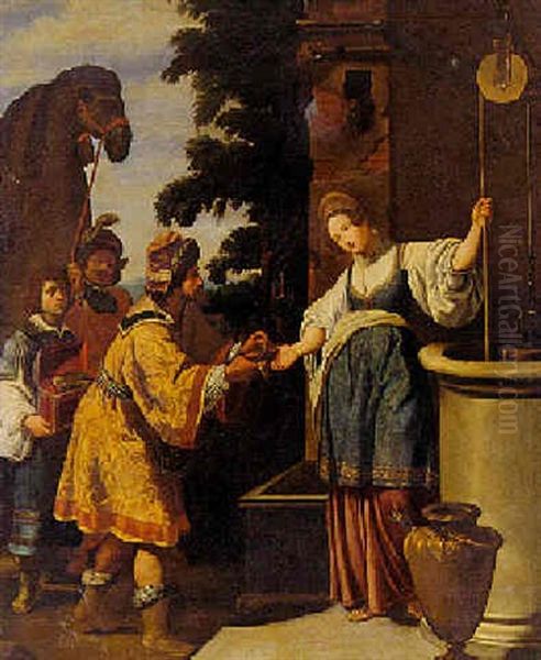 Elieser Und Rebecca Am Brunnen Oil Painting by Lorenzo Lippi