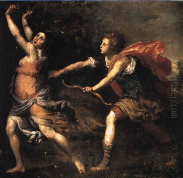 Apollo And Daphne Oil Painting by Lorenzo Lippi