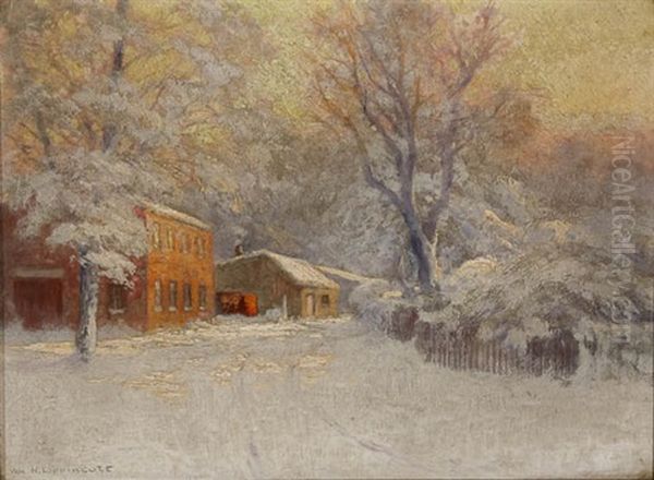 Blacksmith In The Winter Oil Painting by William Henry Lippincott