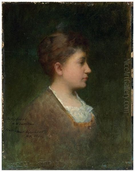 Profile Head Oil Painting by William Henry Lippincott