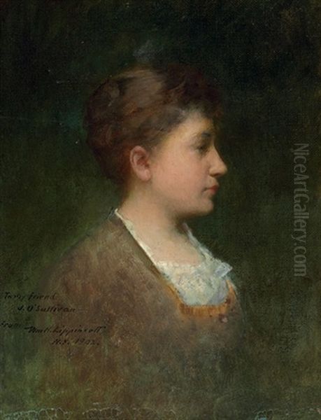 Profile Head Oil Painting by William Henry Lippincott