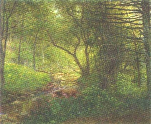 Woods And Stream Oil Painting by William Henry Lippincott