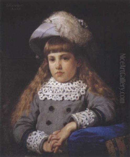 Portrait De Laura Jayne Loyson Nee Bucknell Oil Painting by William Henry Lippincott