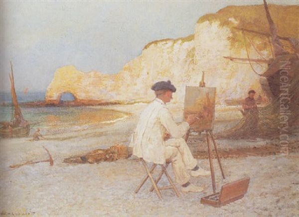 Outdoor Work (self-portrait In France) Oil Painting by William Henry Lippincott