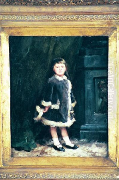 Little Girl In An Interior Oil Painting by William Henry Lippincott