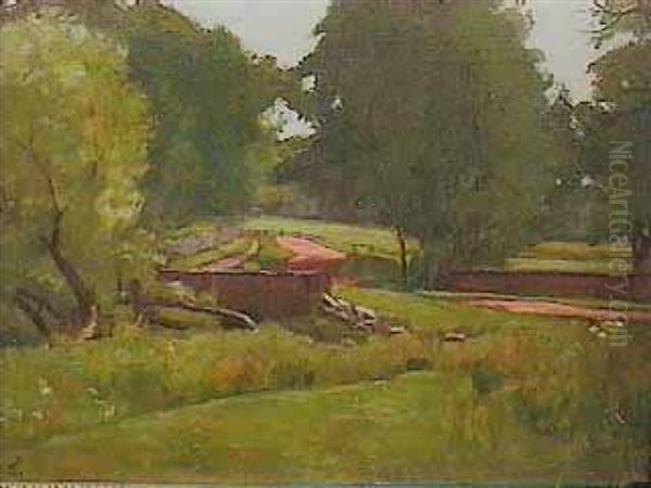 Newark Countryside Oil Painting by William Henry Lippincott