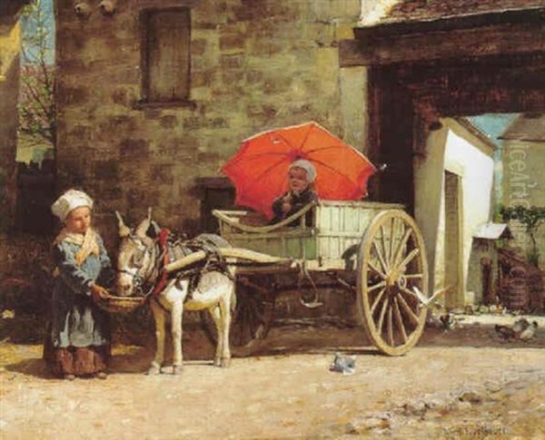 A Rest At Noontime Oil Painting by William Henry Lippincott