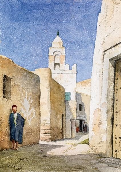 Scene De Rue A Kairouan Oil Painting by Emmanuel Benner