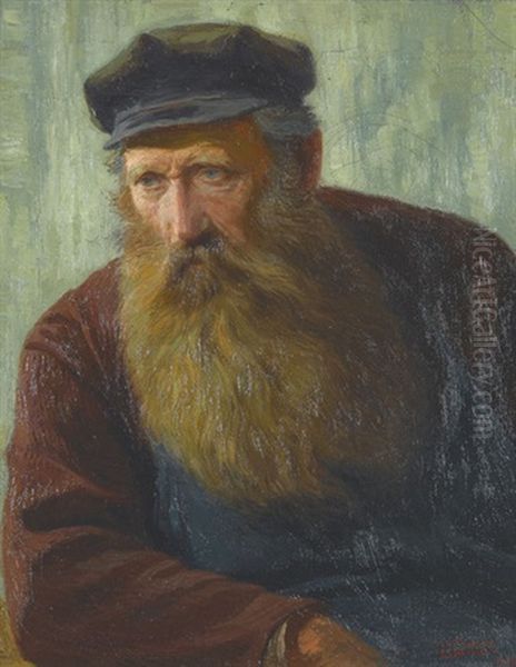 Portrat Eines Bartigen Mannes Oil Painting by Johannes (Prof.) Lippmann