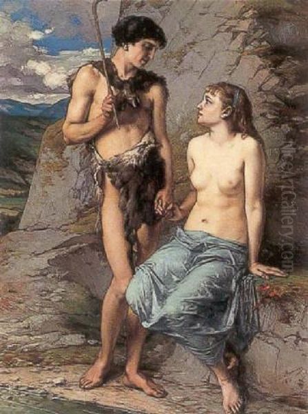 Daphnis And Chloe Oil Painting by Emmanuel Benner