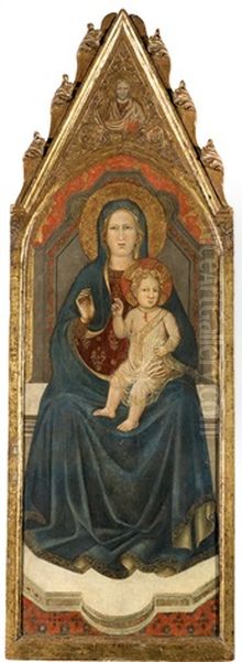 Madonna Mit Kind Auf Einem Thron Oil Painting by  Lippo d'Andrea (Ambrogio di Baldese)