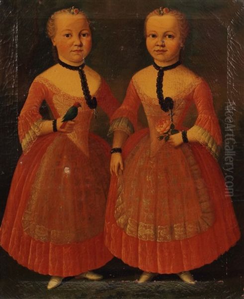 Doppelportrat Der Schwestern Caroline Und Elisabetha Von Stockum Oil Painting by Franz Lippold