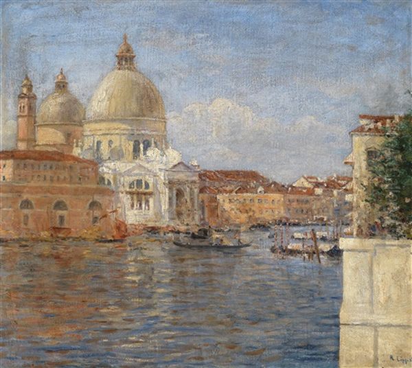 Am Canal Grande Venedig Oil Painting by Richard Lipps