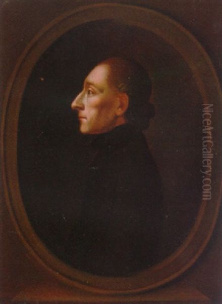 Portrait Of A Gentleman (johann Kasper Lavaterre?) In A Black Jacket Oil Painting by Johann Heinrich Lips