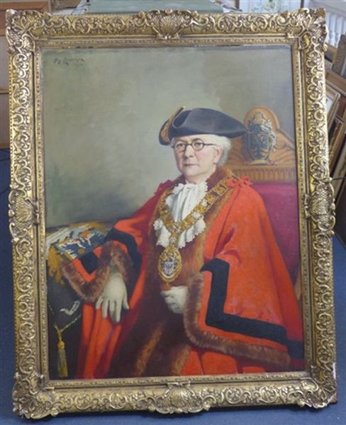 Portrait Of Lady Emily Roney, Mayor Of Wimbledon Oil Painting by Guy Lipscombe