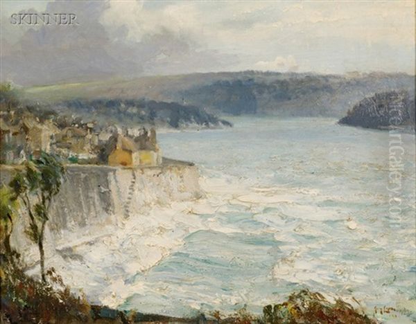 Stormy Weather, St. Mawes At Cornwell Oil Painting by Guy Lipscombe