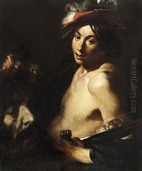 David Med Goliats Huvud Oil Painting by Jan (Pan) von Lis