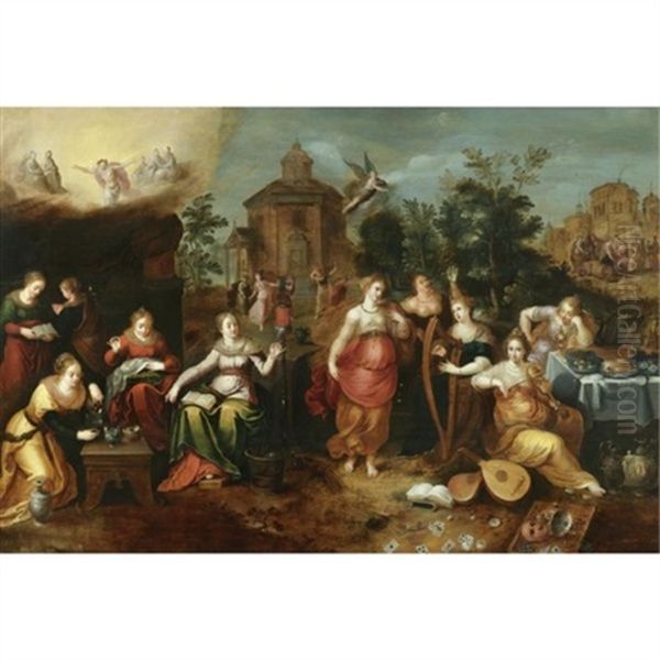 The Parable Of The Wise And Foolish Virgins Oil Painting by Pieter Lisaert IV