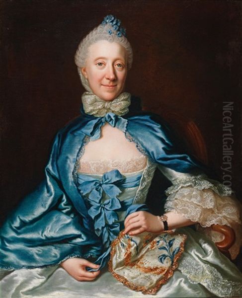 Portrait Of Christiane Amalie Ernestine Von Schlabrendorf Oil Painting by Anna Dorothea Lisiewski