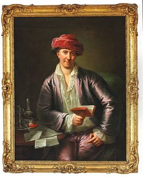 Interior With Heinrich Albert Thalbitzer (1737-1785), Preussian Consul In Helsingor Oil Painting by Anna Rosina Lisiewski