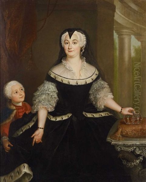 Bildnis Der Herzogin Anna Sophie Charlotte Zu Sachsen-eisenach-jena Oil Painting by Anna Rosina Lisiewski