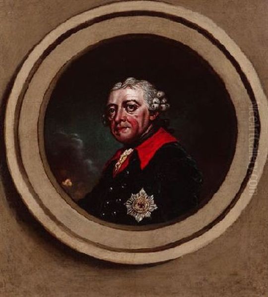 Portrat Friedrich Des Grosen Im Rund Oil Painting by Christian Friedrich Reinhold Lisiewski