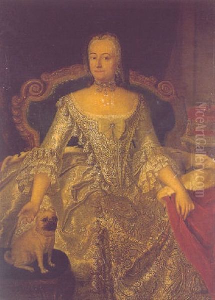 Portrait Of Henriette Marie, Erbprinzessin Of Wurttemberg Oil Painting by Georg Lisiewski