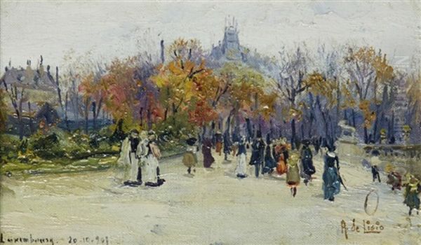 Paris, Le Jardin Du Luxembourg Oil Painting by Arnaldo de Lisio