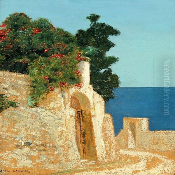 A Street In Capri Oil Painting by Jean Benner