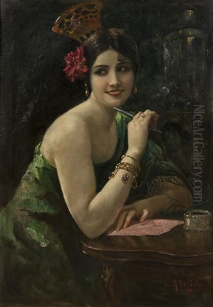 Portrait Of A Lady Oil Painting by Arnaldo de Lisio