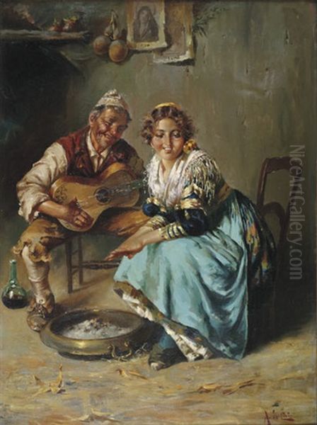 Musiciens Espagnols Oil Painting by Arnaldo de Lisio