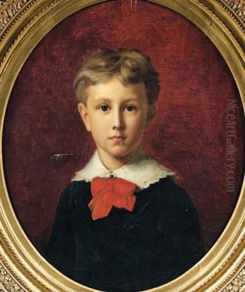 Portrait De Petit Garcon Oil Painting by Jean Benner