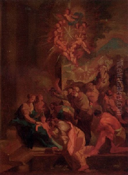 The Adoration Of The Magi Oil Painting by Jan Kristof Liska