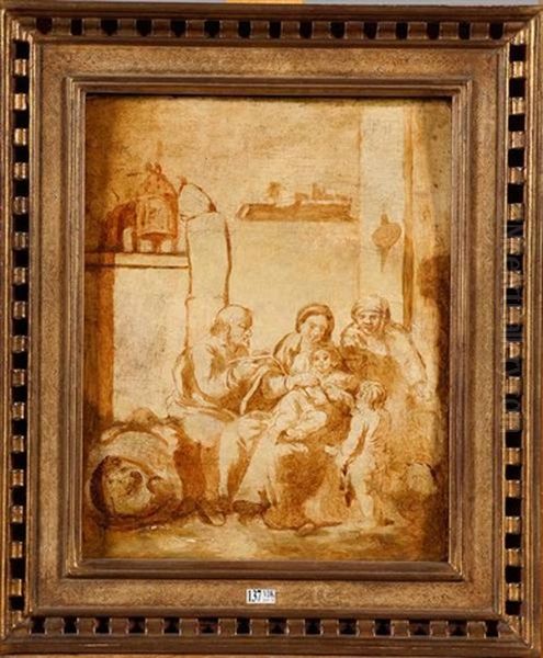 La Sainte Famille (sketch) Oil Painting by Johann Liss