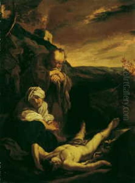 Adam Und Eva Betrauern Den Tod Abels Oil Painting by Johann Liss