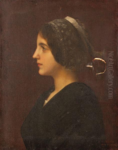 Portrait De Jeune Femme Oil Painting by Jean Benner