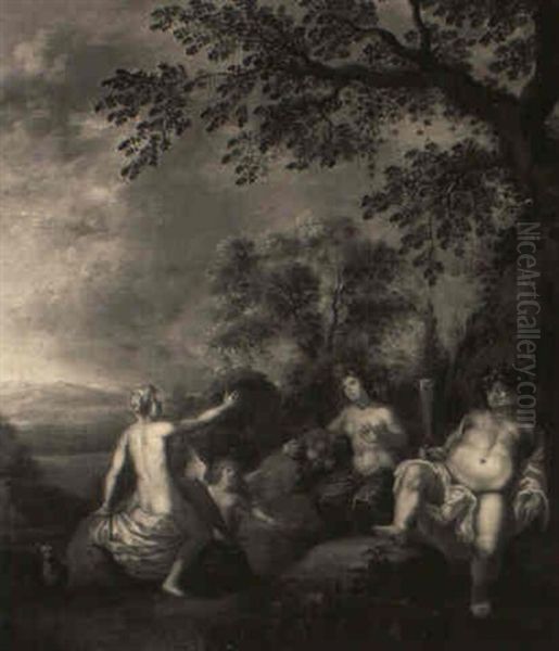 Venus, Bacchus And Ceres Oil Painting by Dirck Van Der Lisse