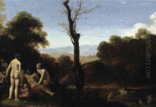 Die Geburt Des Adonis In Einer Arkadischen Landschaft Oil Painting by Dirck Van Der Lisse