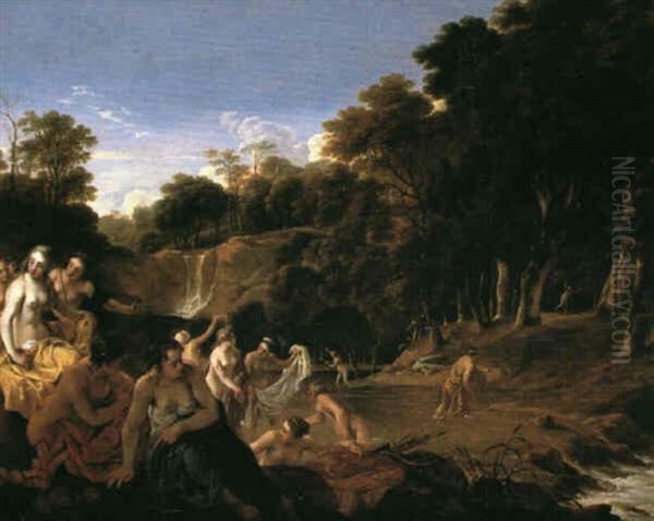 Le Bain Des Nymphes Oil Painting by Dirck Van Der Lisse