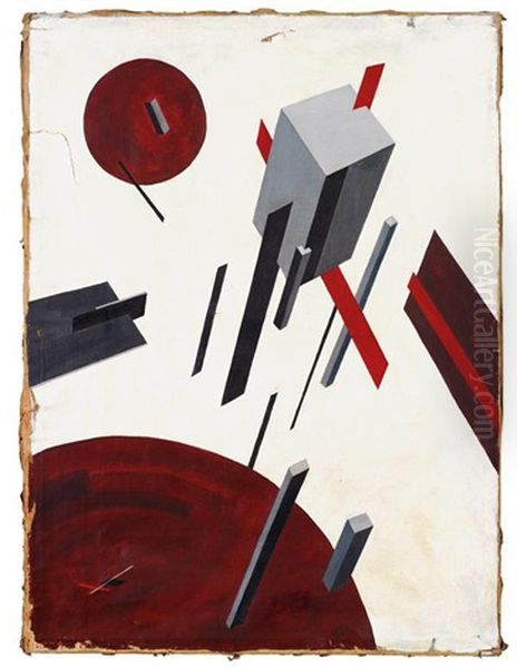 Proun 5 A Oil Painting by El Lissitzky