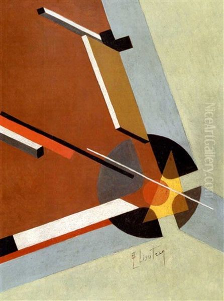 Ohne Titel (proun) Oil Painting by El Lissitzky