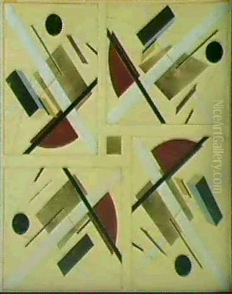 Proun Mit Energiehauptbahn Und Dynamischen Stromen Oil Painting by El Lissitzky