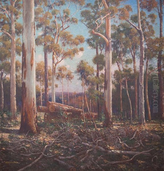 Hauling Timber Oil Painting by William Lister-Lister