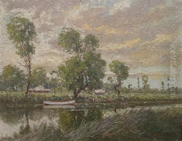 Grey Day On The Hawkesbury Oil Painting by William Lister-Lister